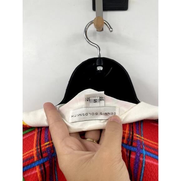 Vintage Dennis Goldsmith S red plaid skirt & top set - Picture 4 of 6